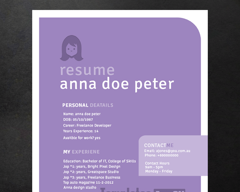 Anna doe peter resume template