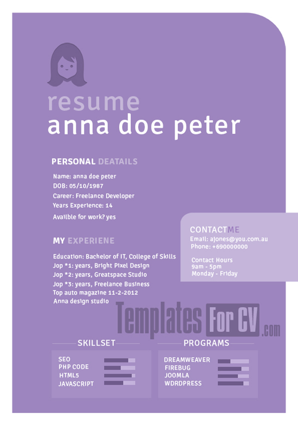 Graphic designer Resume template