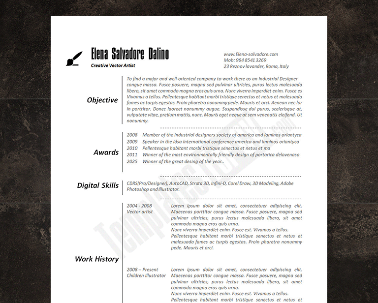 simple artist resume template microsoft word document