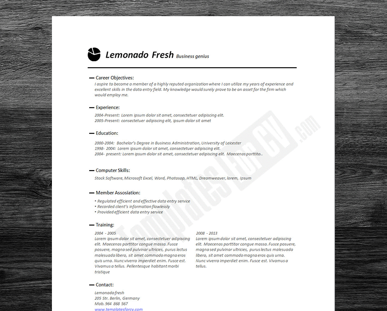 business resume template feature image